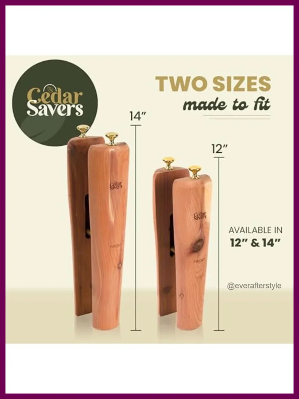 Natural Cedar Boot Shapers for Tall Boots, Shaft Support & Calf Stretcher